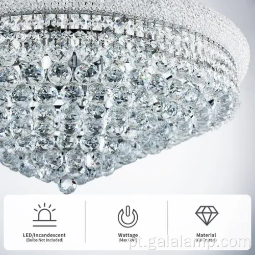 Lustre elegante de hall de cristal de ouro